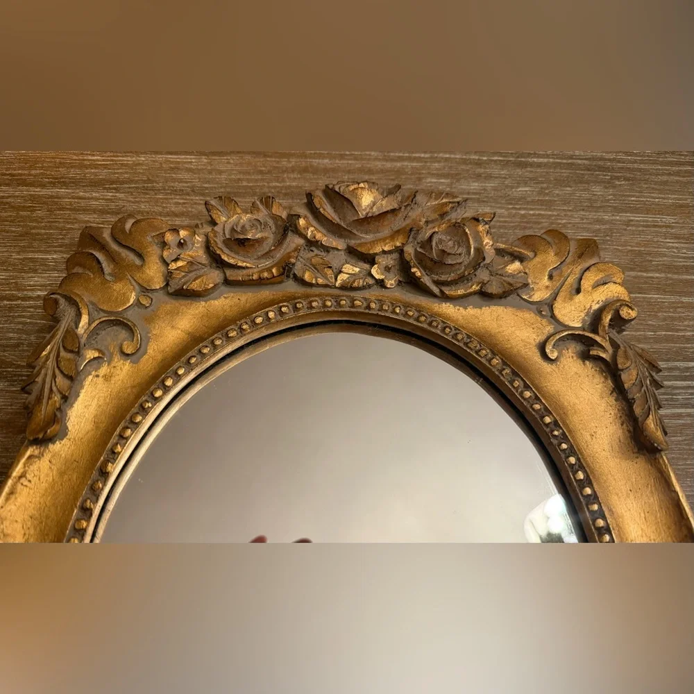 VINTAGE ORNATE GILT FLORAL CARVED MIRROR – ITALIAN STYLE